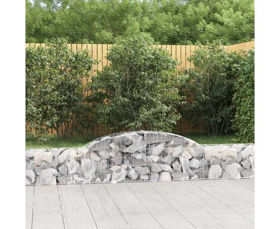 Coșuri gabion arcuite, 15 buc., 300x30x40/60cm, fier galvanizat