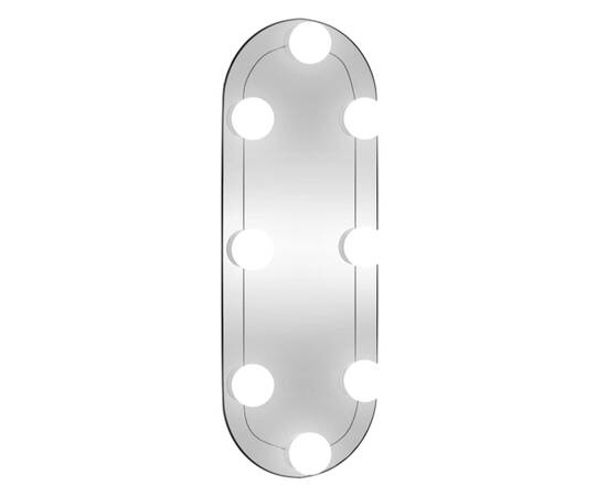 Oglindă de perete cu lumini led 15x40 cm oval sticlă, 2 image