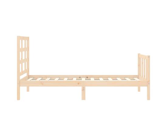 Cadru de pat cu tăblie, 90x190 cm, lemn masiv, 7 image