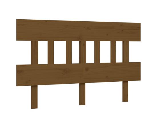 Cadru de pat cu tăblie, maro miere, lemn masiv, dublu 4ft6, 8 image