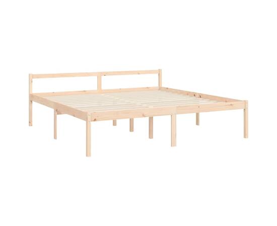Cadru pat cu tăblie 200x200 cm, lemn masiv de pin, 9 image