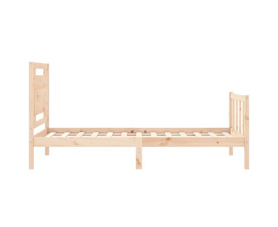 Cadru de pat cu tăblie, 90x190 cm, lemn masiv, 7 image