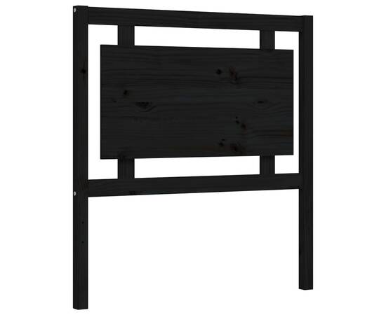Cadru de pat cu tăblie 2ft6 small single, negru, lemn masiv, 8 image