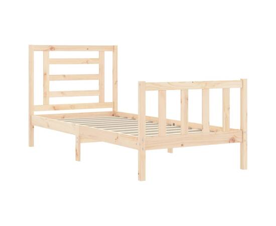Cadru de pat cu tăblie 2ft6 small single, lemn masiv, 5 image