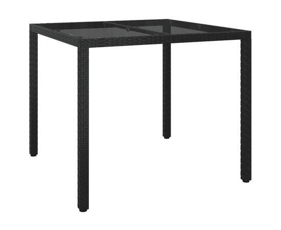 Set mobilier de grădină cu perne, 3 piese, negru, poliratan, 7 image