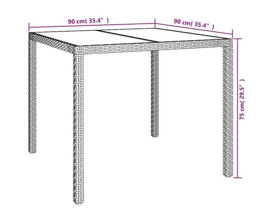 Set mobilier de grădină cu perne, 3 piese, negru, poliratan, 10 image