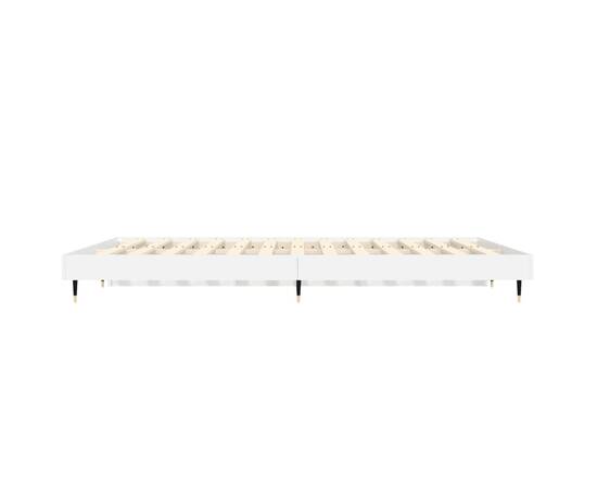 Cadru de pat, alb extralucios, 120x190 cm, lemn prelucrat, 7 image