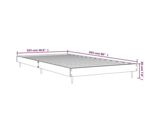 Cadru de pat, gri beton, 100x200 cm, lemn prelucrat, 9 image