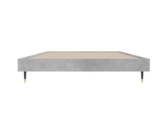 Cadru de pat, gri beton, 90x200 cm, lemn prelucrat, 6 image