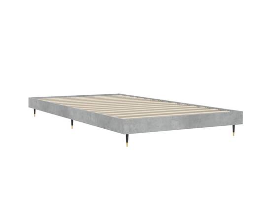 Cadru de pat, gri beton, 90x200 cm, lemn prelucrat, 5 image