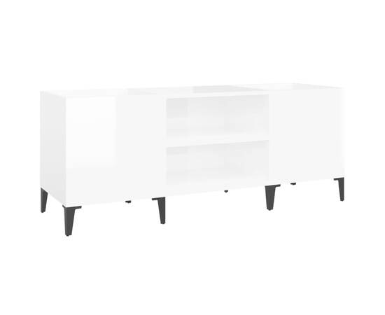 Dulapuri pentru discuri alb lucios 121x38x48 cm, lemn prelucrat, 2 image