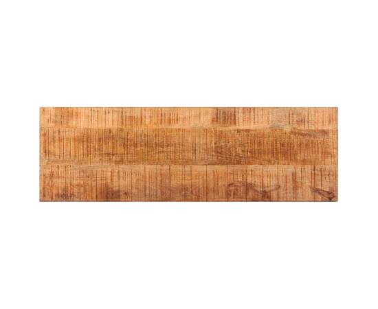 Bancă, 110 cm, lemn masiv de mango nefinisat și oțel, 3 image