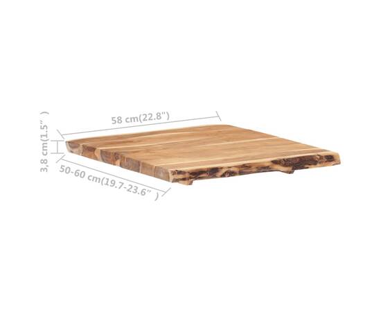 Blat de masă, 58x(50-60)x3,8 cm, lemn masiv de acacia, 3 image