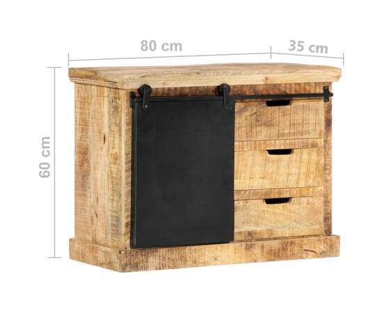 Servantă, 80 x 30 x 60 cm, lemn masiv de mango, 11 image