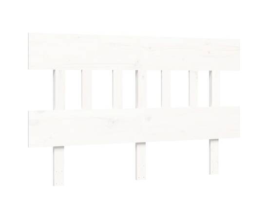 Cadru de pat cu tăblie, alb, 120x200 cm, lemn masiv, 8 image