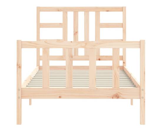 Cadru de pat cu tăblie, 90x190 cm, lemn masiv, 6 image