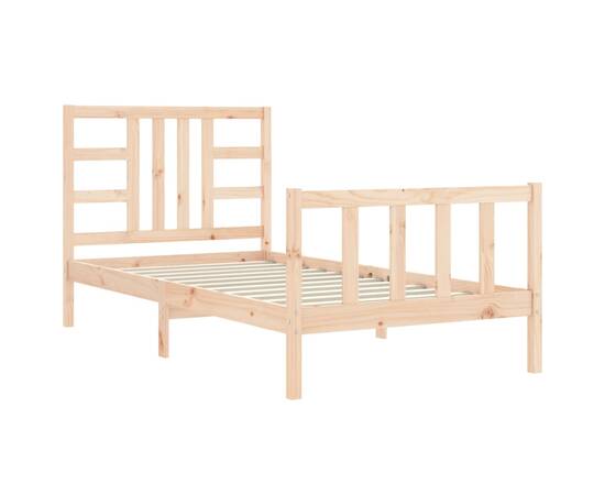 Cadru de pat cu tăblie, 90x190 cm, lemn masiv, 5 image