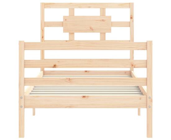 Cadru de pat cu tăblie, 90x200 cm, lemn masiv, 7 image