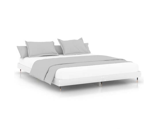 Cadru de pat, alb, 120x200 cm, lemn prelucrat, 2 image