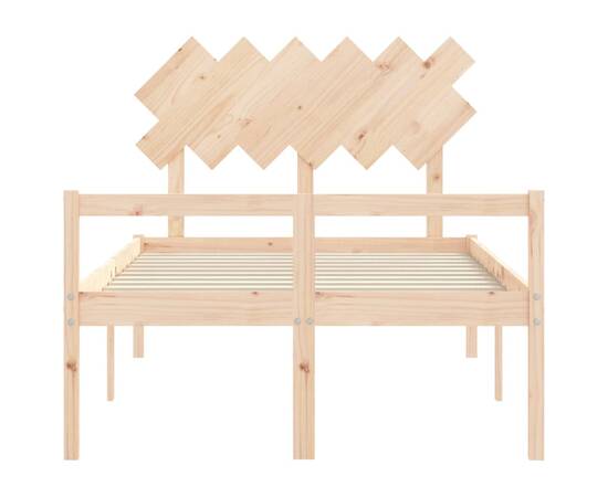 Cadru de pat cu tăblie, lemn masiv, dublu 4ft6, 6 image