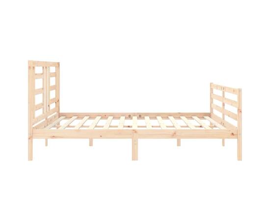 Cadru pat cu tăblie 200x200 cm, lemn masiv de pin, 7 image