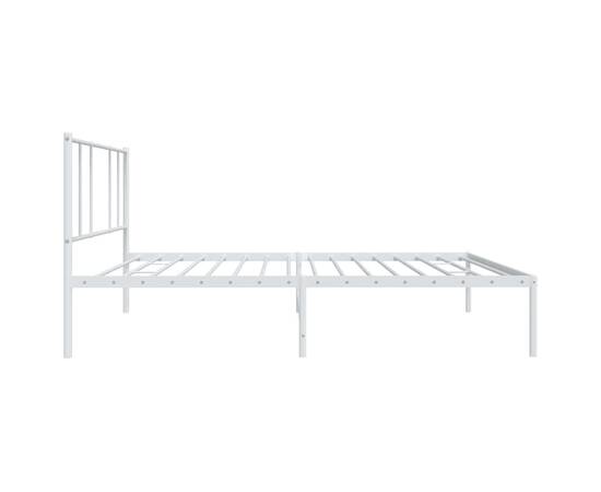 Cadru de pat din metal cu tăblie, alb, 100x200 cm, 7 image