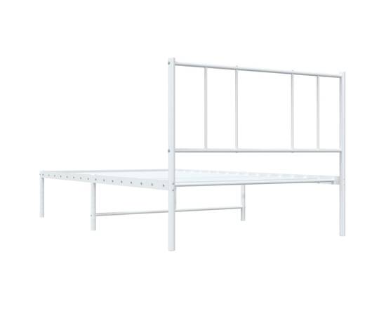 Cadru pat metalic cu tăblie, alb, 90x200 cm, 8 image