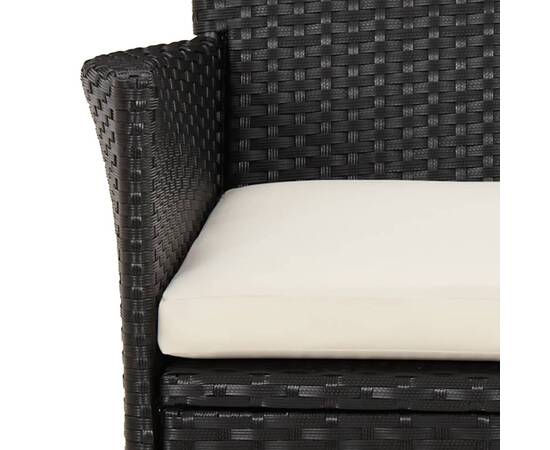 Set mobilier de grădină cu perne, 9 piese, negru, poliratan, 6 image