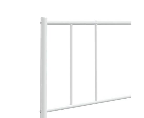 Tăblie de pat metalică, alb, 193 cm, 7 image