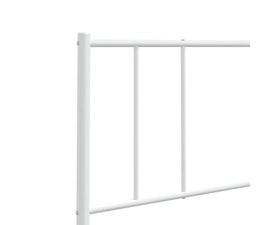Tăblie de pat metalică, alb, 75 cm, 6 image