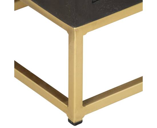 Dulap cu sertare, negru/auriu, 45 x 30 x 105 cm, lemn de mango, 6 image
