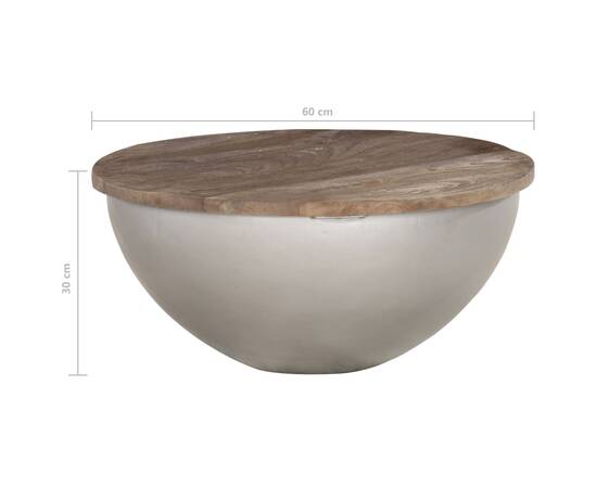 Măsuță de cafea în formă de bol Ø60 cm, lemn masiv mango, 5 image