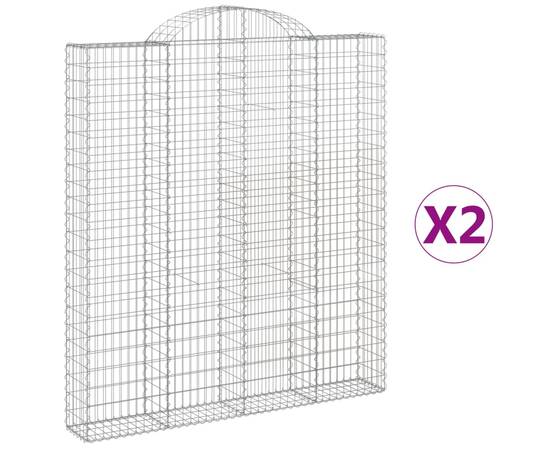 Coșuri gabion arcuite, 2 buc 200x30x220/240cm, fier galvanizat, 2 image