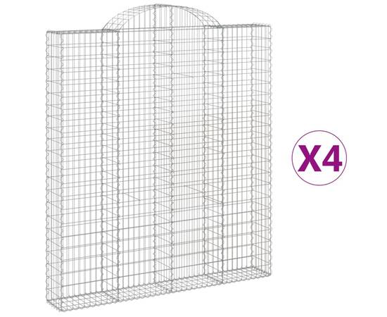 Coșuri gabion arcuite, 4 buc 200x30x220/240cm, fier galvanizat, 2 image