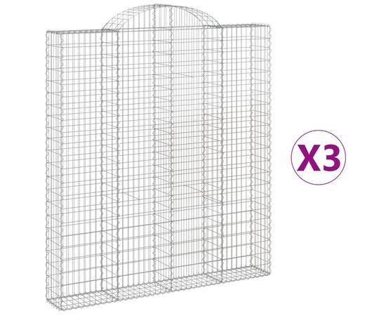 Coșuri gabion arcuite,3 buc., 200x30x220/240cm, fier galvanizat, 2 image