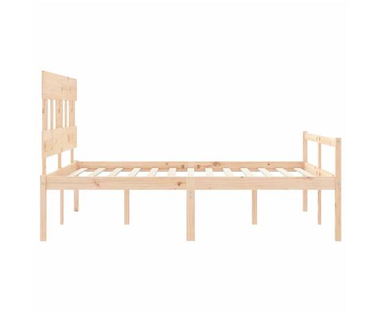 Cadru de pat cu tăblie, king size 5ft, lemn masiv, 7 image