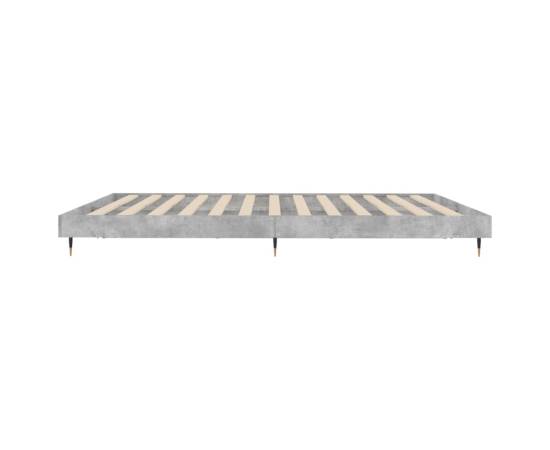Cadru de pat, gri beton, 160x200 cm, lemn prelucrat, 7 image