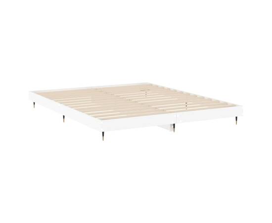 Cadru de pat alb 180x200 cm din lemn prelucrat, 5 image