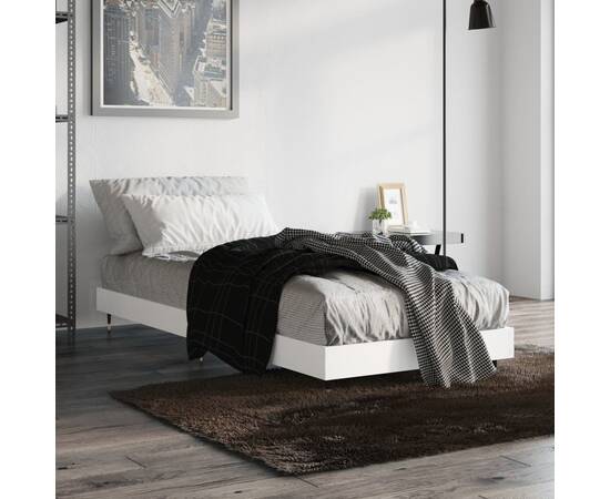 Cadru de pat, alb, 75x190 cm, lemn prelucrat