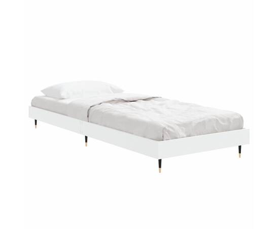 Cadru de pat, alb, 75x190 cm, lemn prelucrat, 4 image