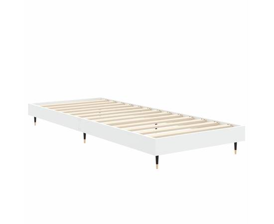 Cadru de pat, alb, 75x190 cm, lemn prelucrat, 5 image