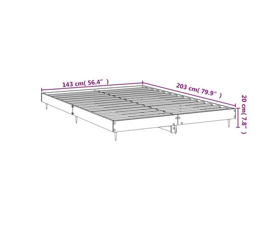Cadru de pat, stejar sonoma, 140x200 cm, lemn prelucrat, 9 image