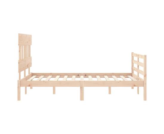 Cadru de pat cu tăblie, 140x200 cm, lemn masiv, 7 image