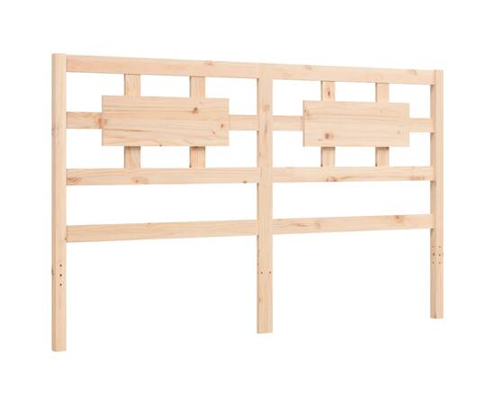 Cadru de pat cu tăblie, lemn masiv, king size 5ft, 9 image