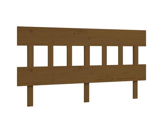 Cadru de pat cu tăblie, maro miere, 160x200 cm, lemn masiv, 8 image