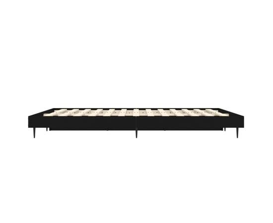 Cadru de pat, negru ,135x190 cm, lemn prelucrat, 7 image