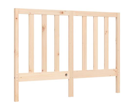 Cadru de pat cu tăblie 4ft, dublu mic, lemn masiv, 8 image