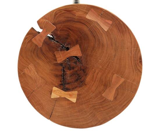Masă de bar din bușteni, Ø53x105 cm, lemn masiv de acacia, 3 image