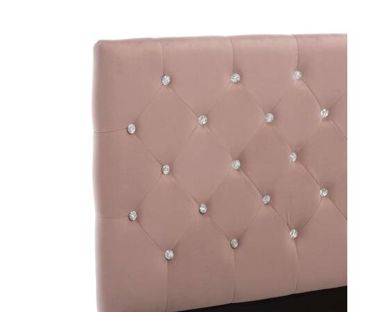 Cadru de pat, roz, 100 x 200 cm, material textil, 6 image