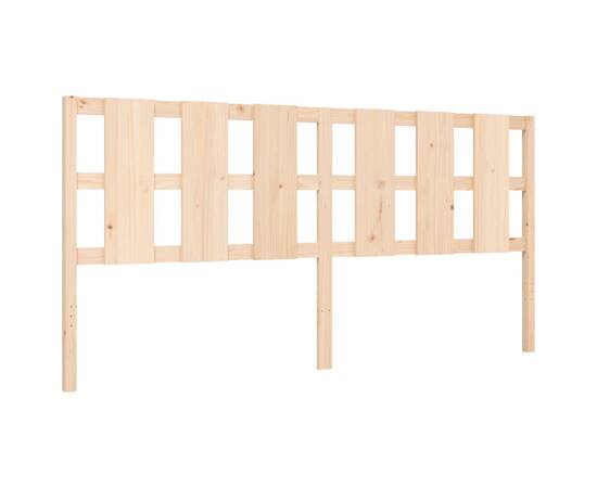 Cadru de pat cu tăblie, 180x200 cm, lemn masiv, 8 image